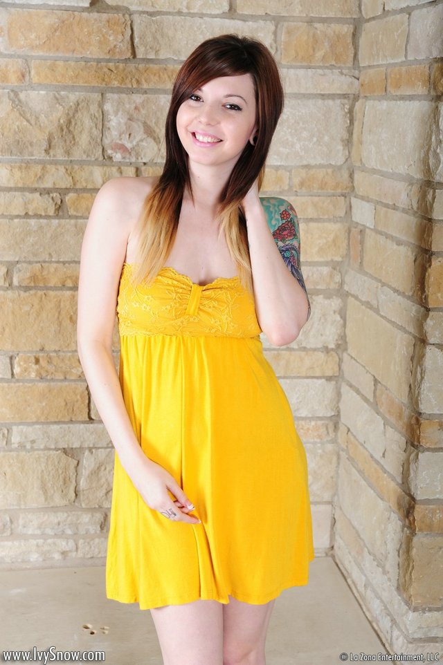 ivy snow hardcore ivy snow dress yellow outside drops